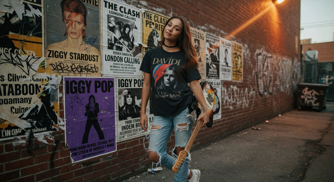 David Bowie t-shirt lifestyle photo — Band Shirts Australia
