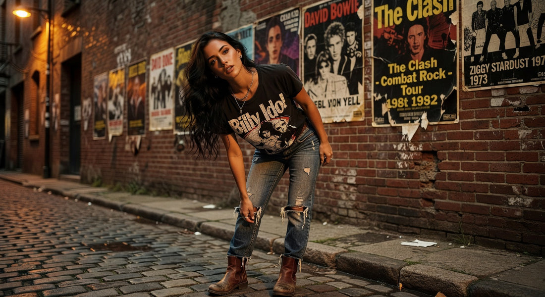 Billy Idol t-shirt lifestyle photo — Band Shirts Australia