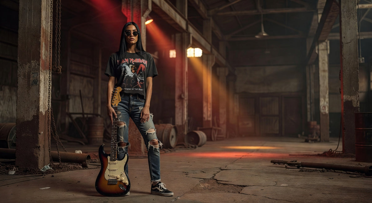 Iron Maiden t-shirt lifestyle photo — Band Shirts Australia