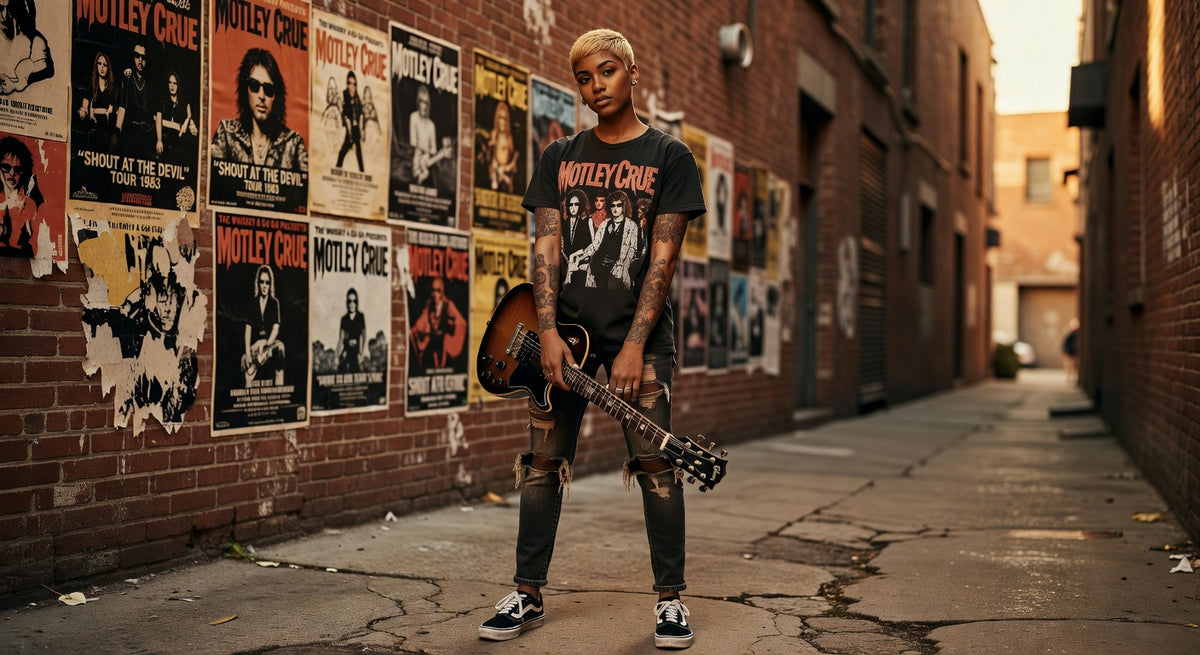 Motley Crue t-shirt lifestyle photo — Band Shirts Australia