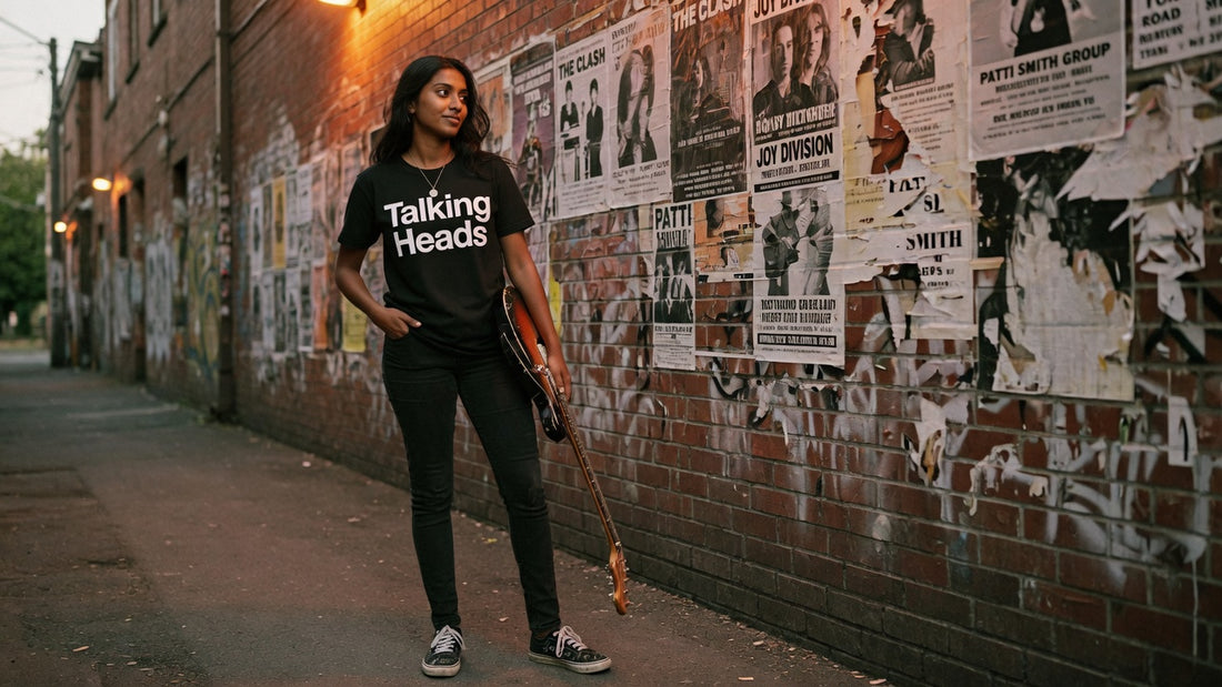 Talking Heads t-shirt lifestyle photo — Band Shirts Australia