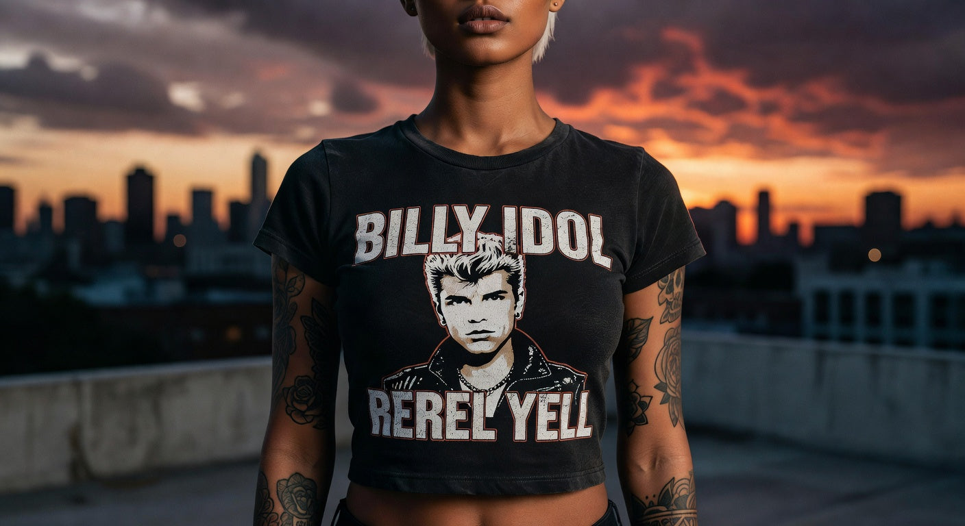 Billy Idol t-shirt lifestyle photo — Band Shirts Australia