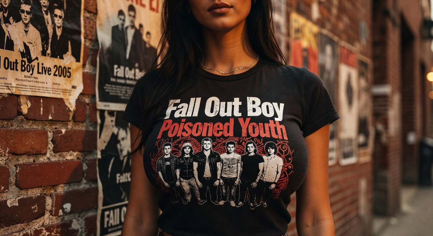 Fall Out Boy t-shirt lifestyle photo — Band Shirts Australia