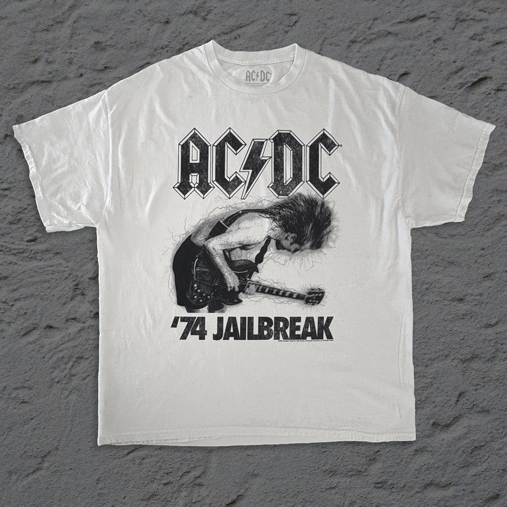 AC/DC - 74 Jailbreak - White Vintage T-shirt