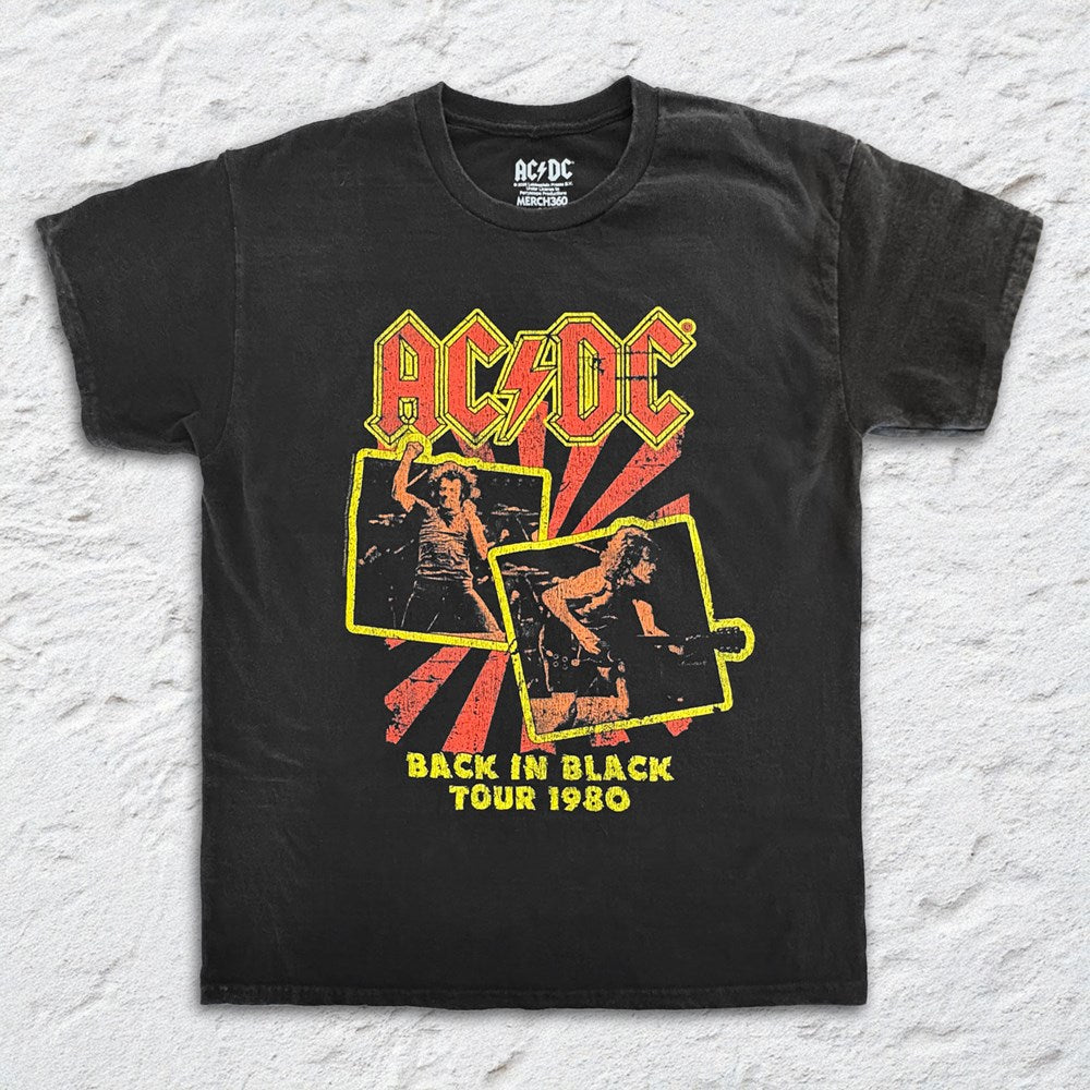 AC/DC - Angus Brian 1980 - Black Vintage T-shirt