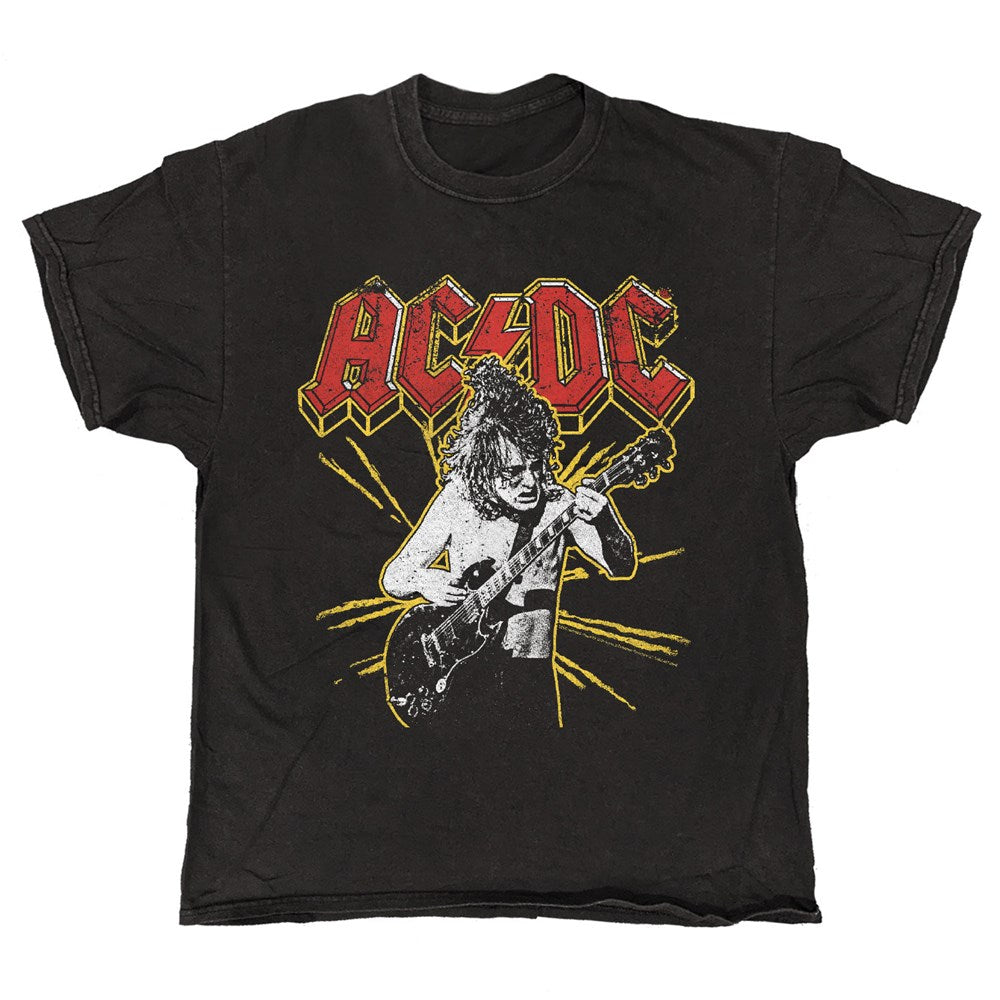 AC/DC Angus Spark Graphic T-Shirt – Black Vintage