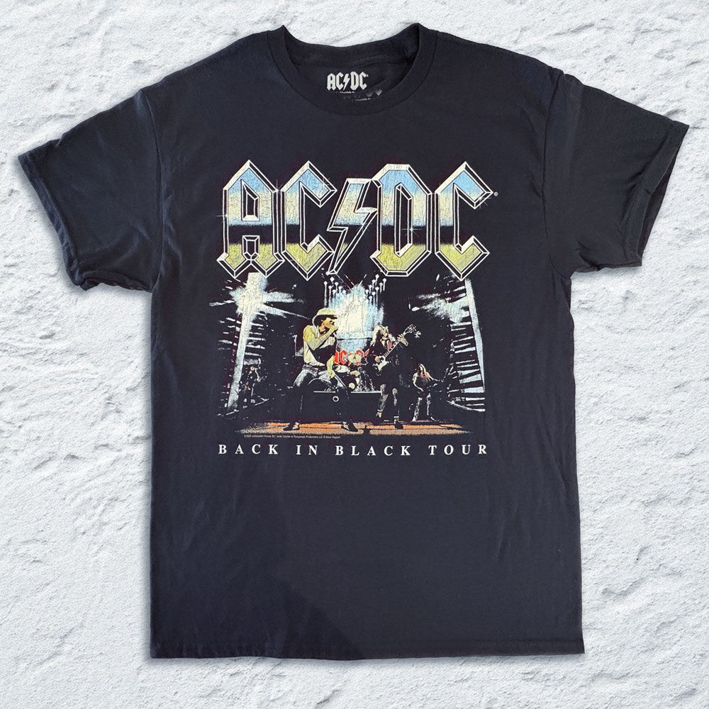 AC/DC Back in Black Onstage T-Shirt – Black