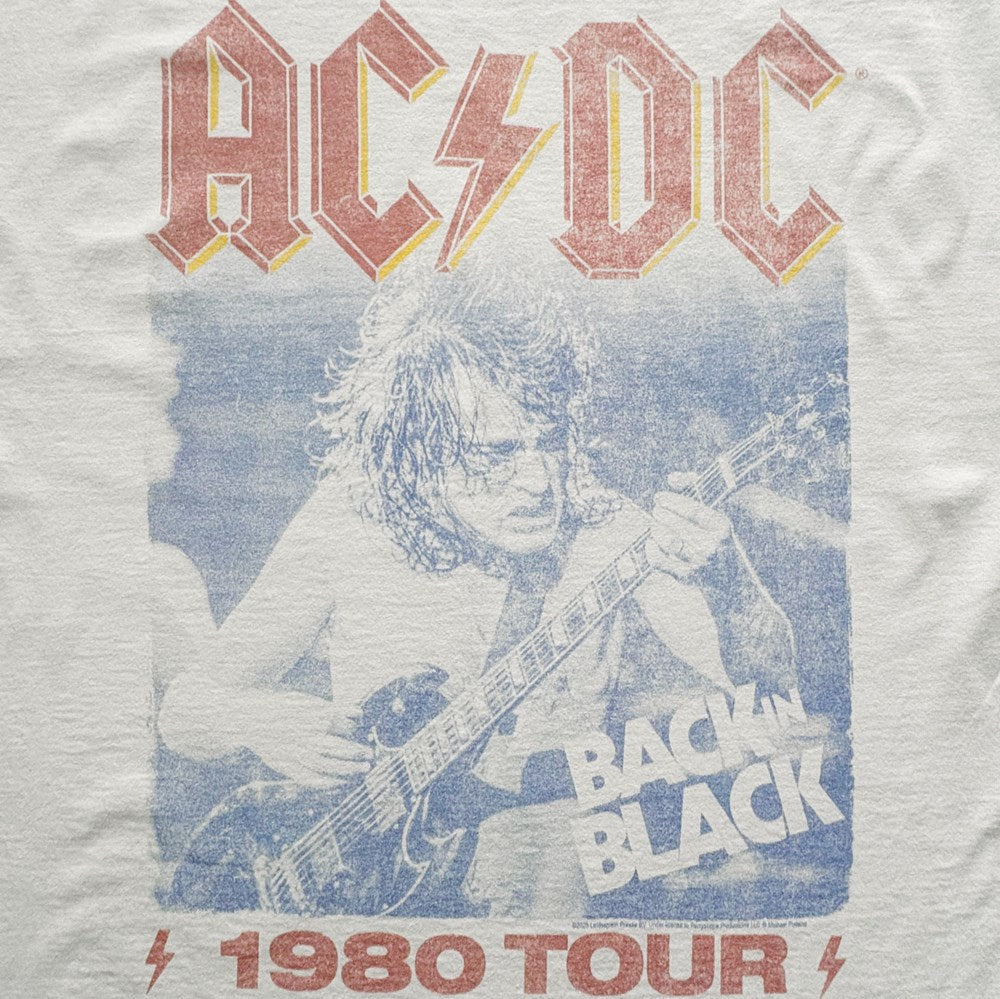 AC/DC - Back In Black Tour '80 - White Vintage T-shirt