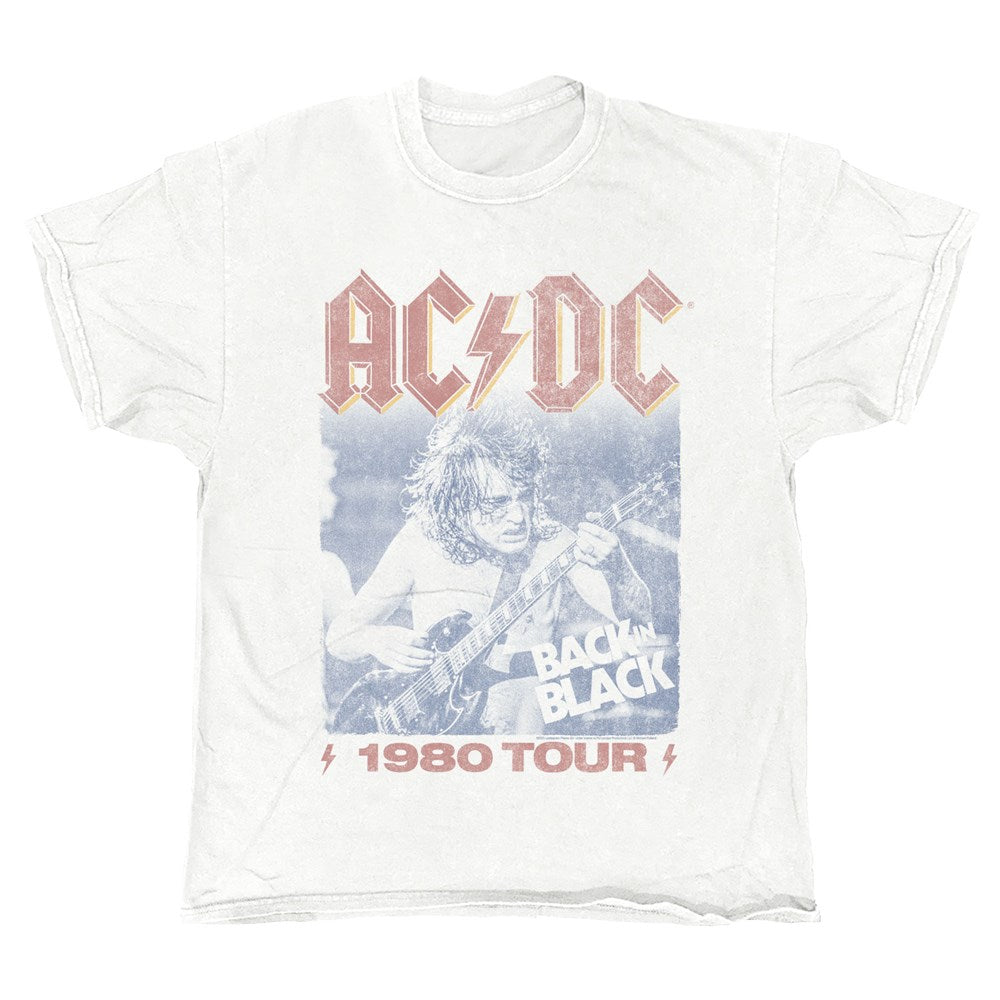 AC/DC - Back In Black Tour '80 - White Vintage T-shirt