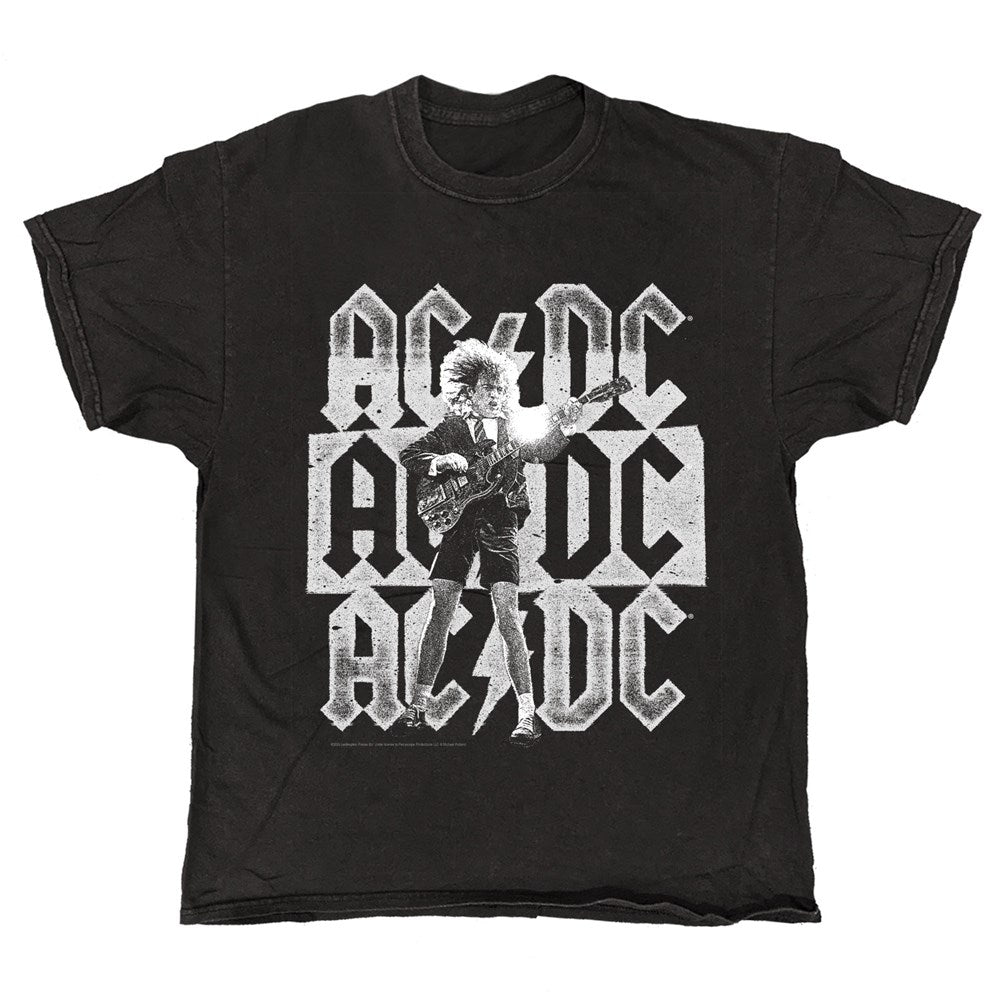 AC/DC - Stacked Logos - Black Vintage T-shirt