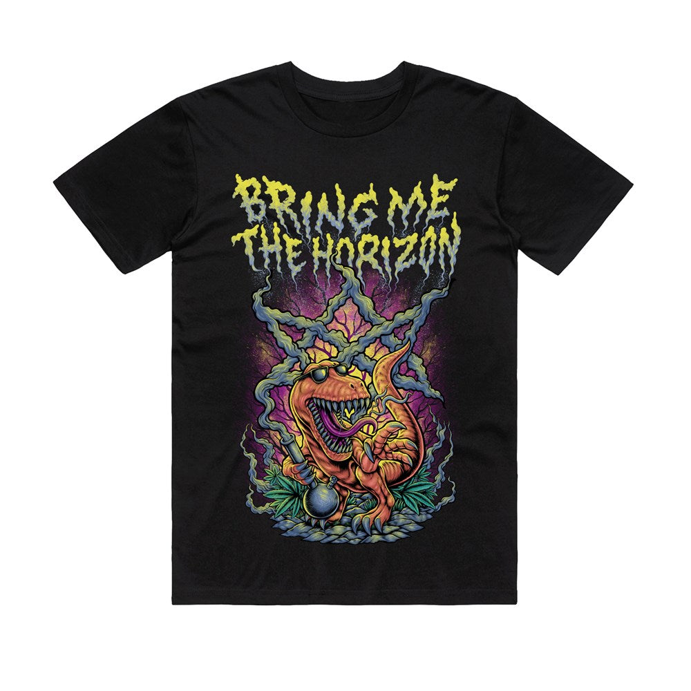 Bring Me The Horizon Smoking Dinosaur T-Shirt – Black