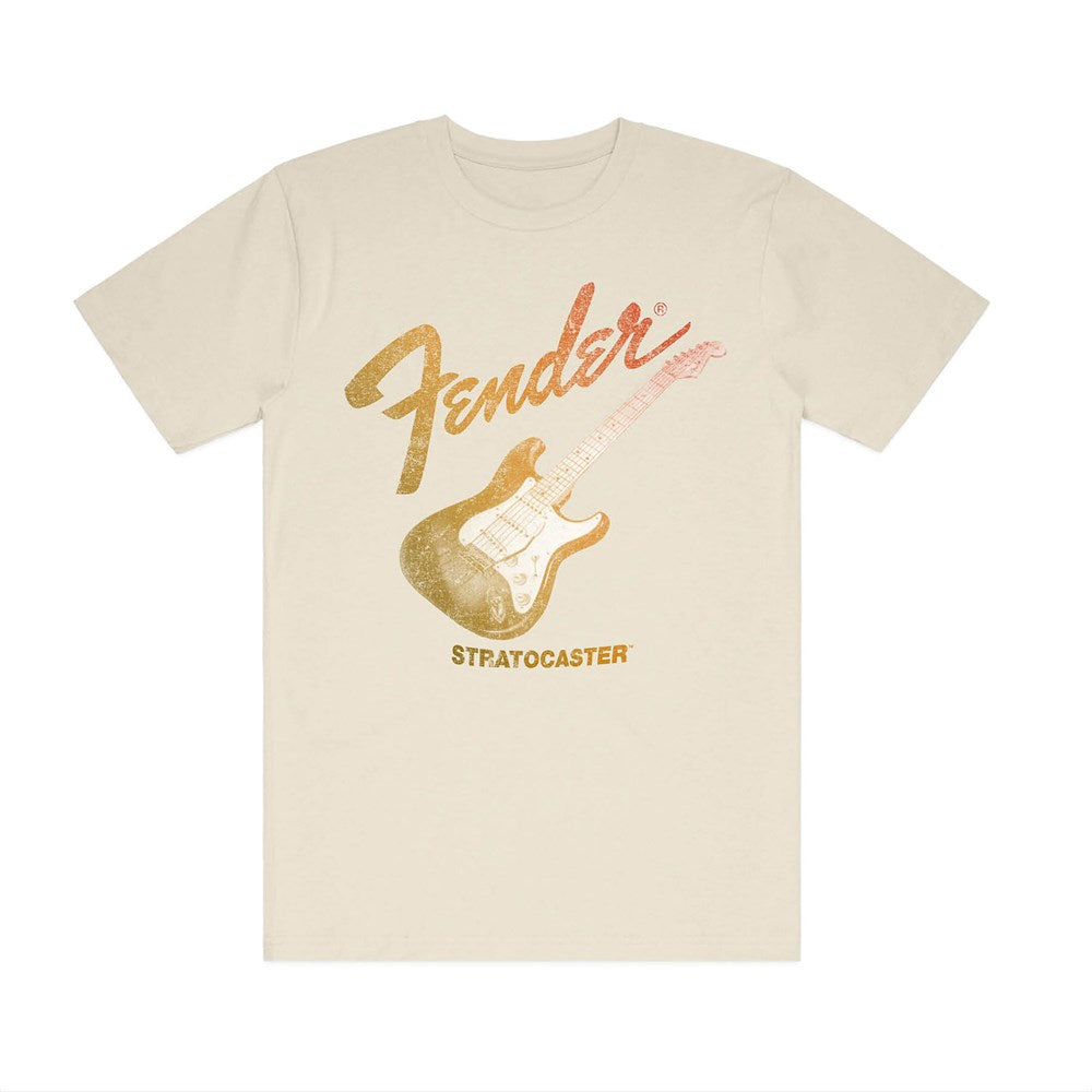 Fender Stratocaster Distress Visual T-Shirt – Ecru