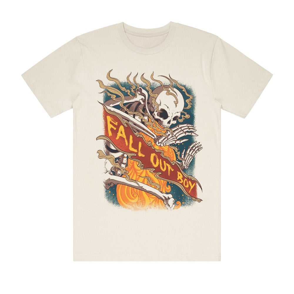 Fall Out Boy Skeleton Graphic T-Shirt – Natural