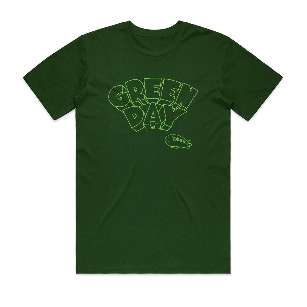 Green Day Bad Year Blimp T-Shirt – Forest Green
