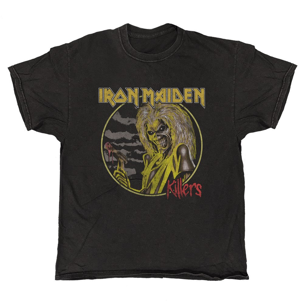 Iron Maiden Killers Recoloured Clouds Vintage T-Shirt – Black Vintage