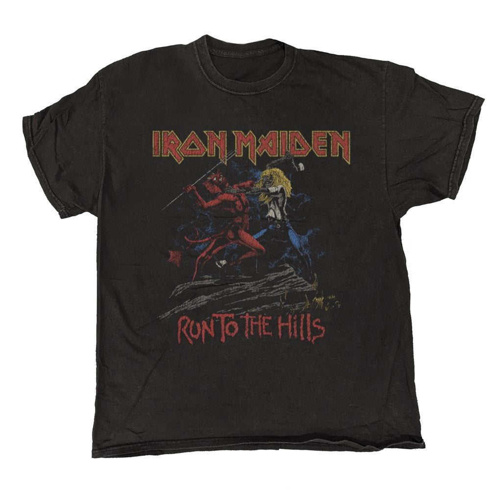 Iron Maiden Run To The Hills Vintage T-Shirt – Black