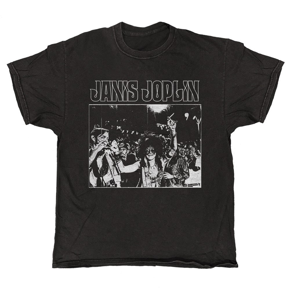 Janis Joplin Group Photo T-Shirt – Black Vintage