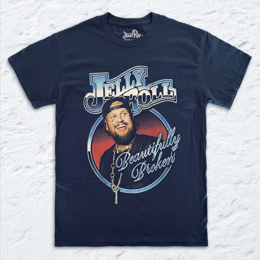 Jelly Roll Beautifully Smiling T-Shirt – Navy