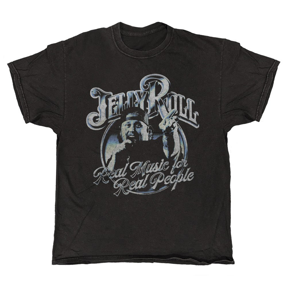 Jelly Roll Real People Visual T-Shirt – Black Vintage