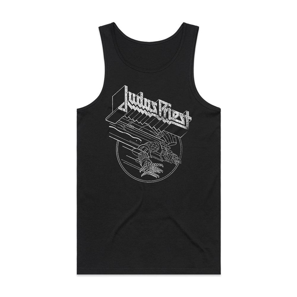 Judas Priest Screaming for Vengeance Lineart Tank – Black