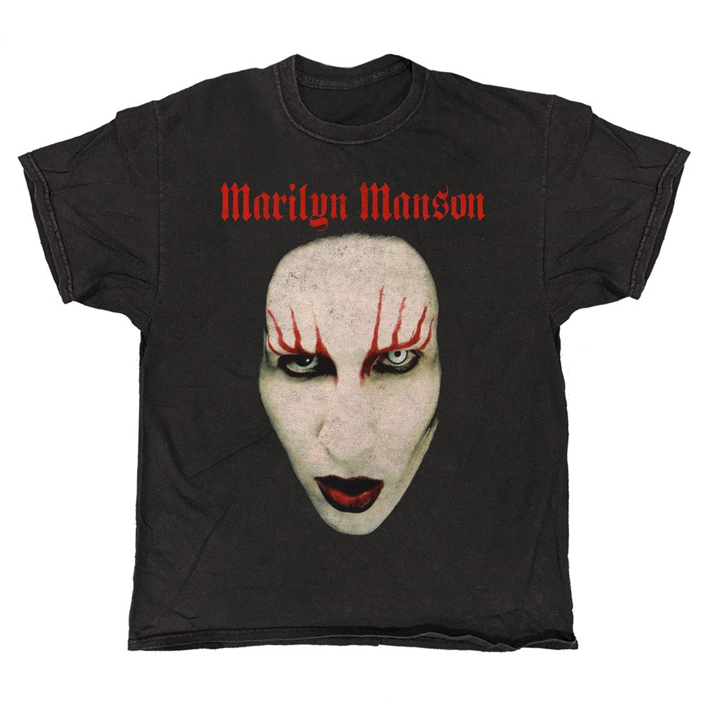 Marilyn Manson Hollywood Face T-Shirt – Black Vintage