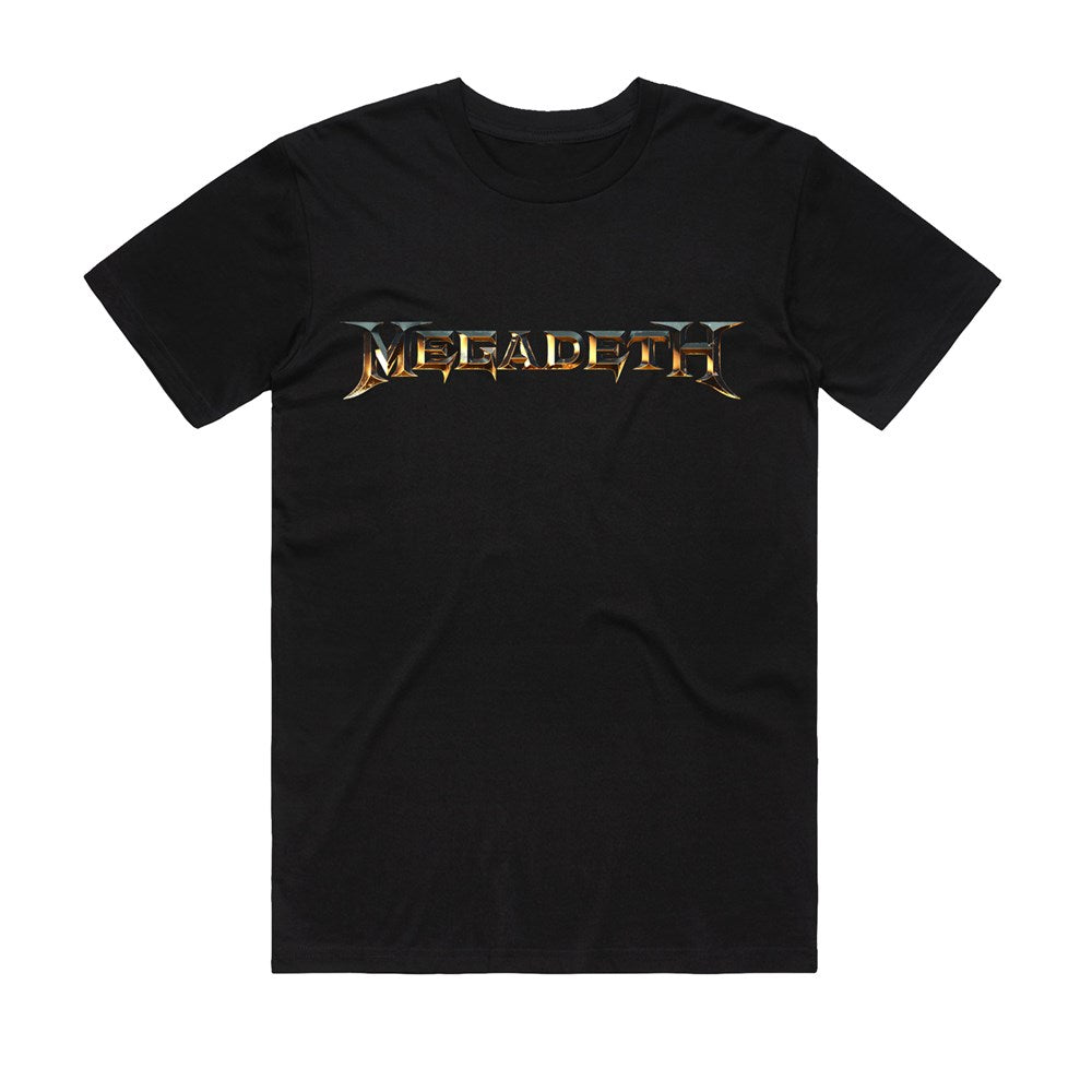 Megadeth Gold Bevel Logo T-Shirt – Black