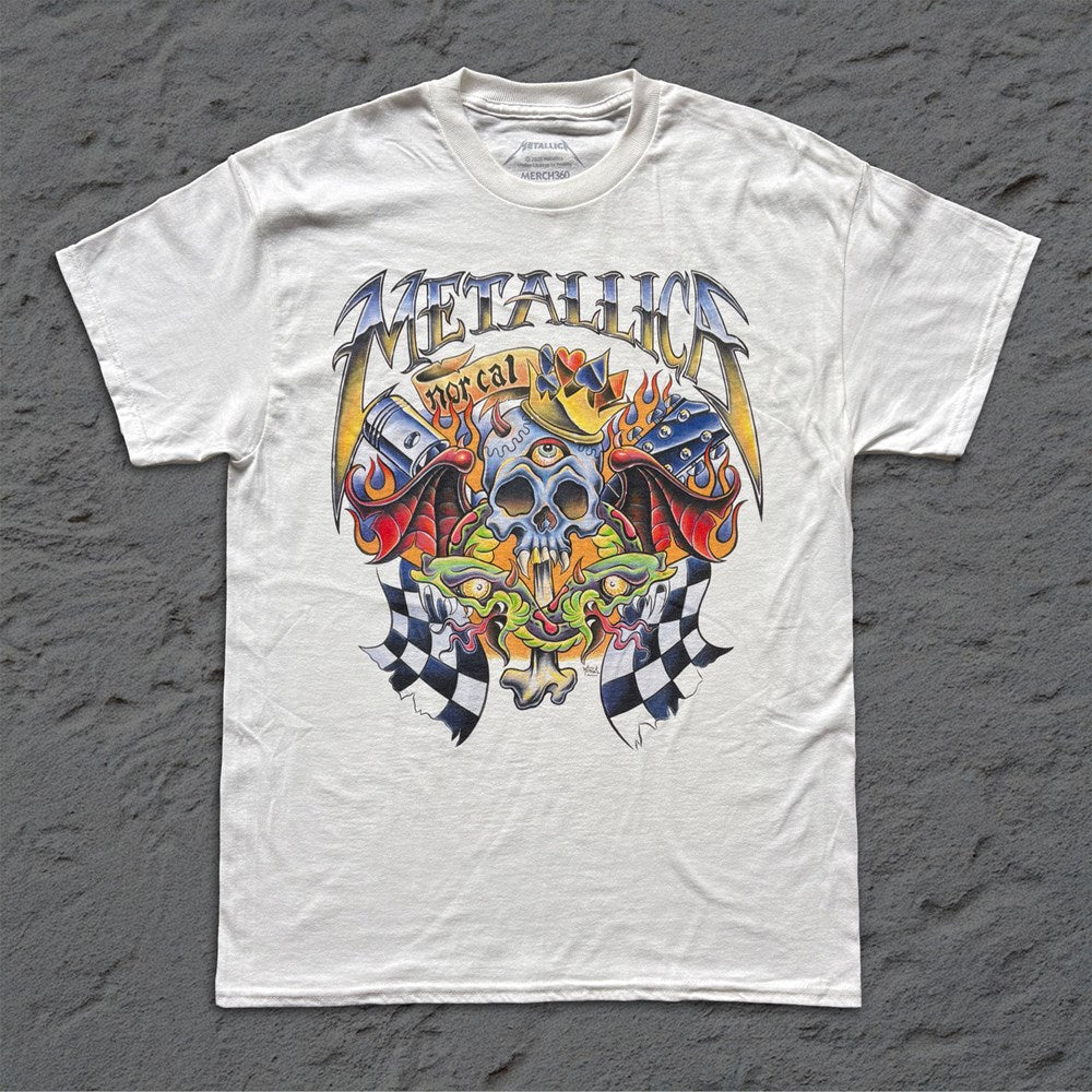 Metallica Checkered Flag T-Shirt – White