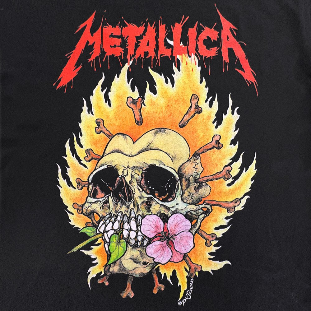 Metallica - Pushead Flower Skull - Womens Black T-shirt