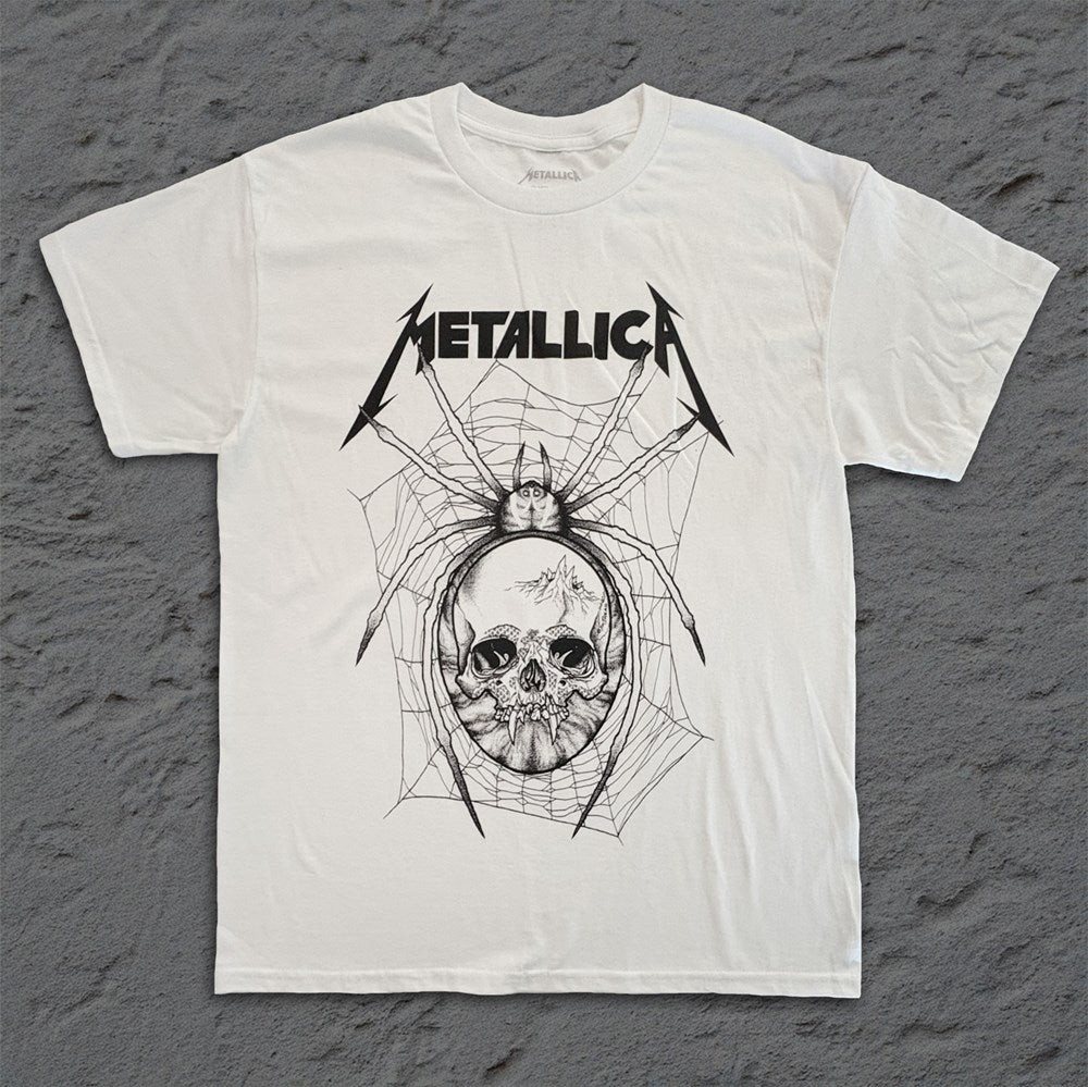 Metallica - Pushead Spider Web - White T-shirt