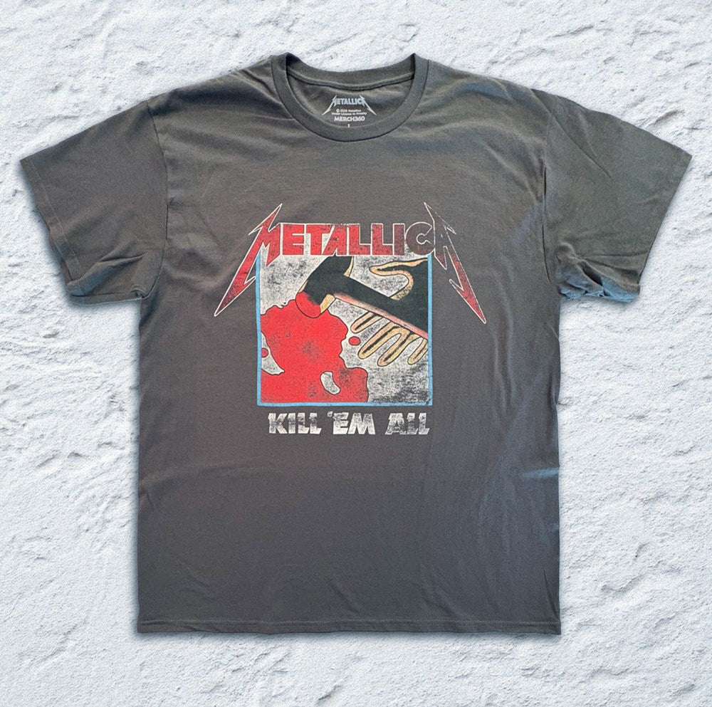 Metallica Kill 'Em All Distressed T-Shirt – Charcoal