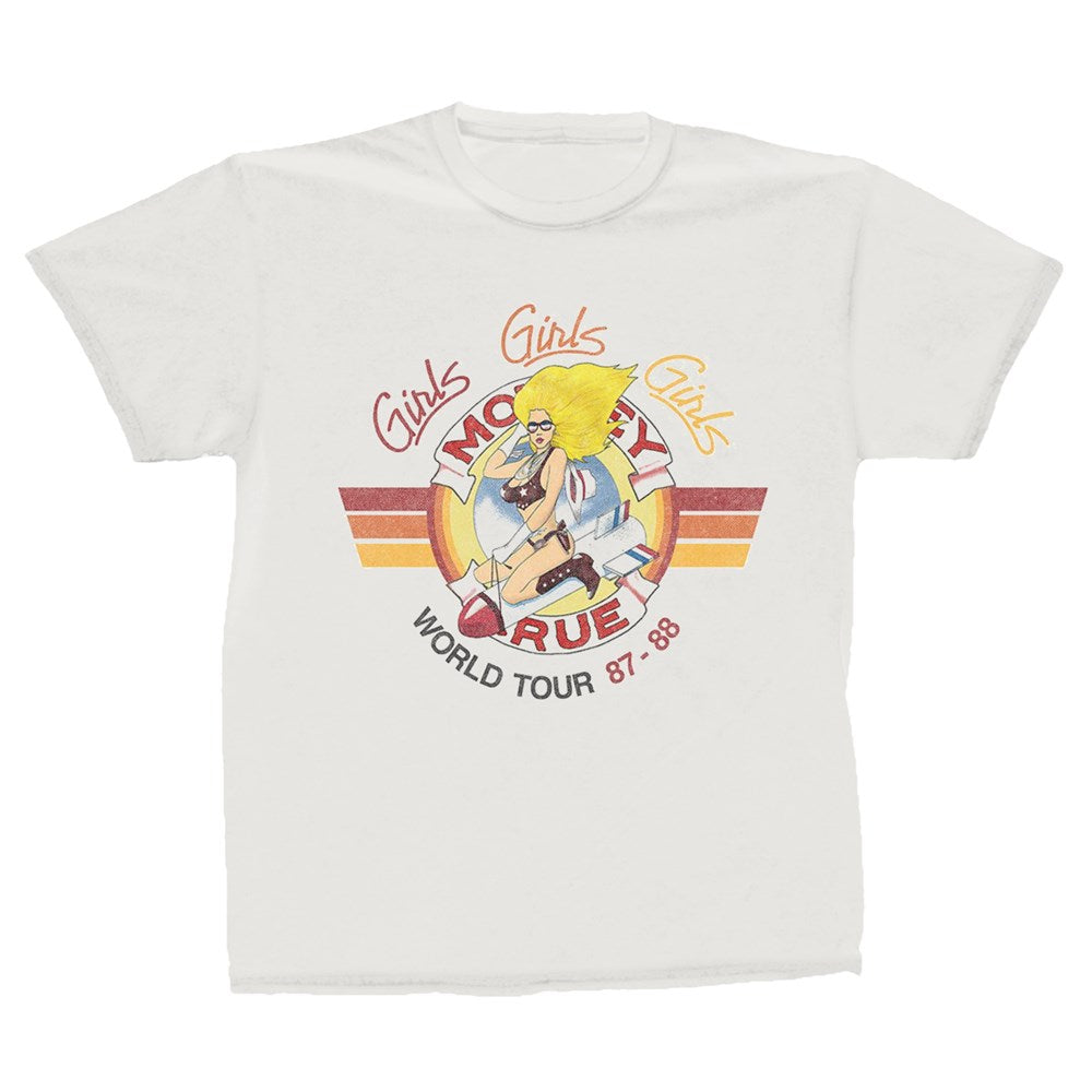 Motley Crue Girls Bomber Tour T-Shirt – White Vintage