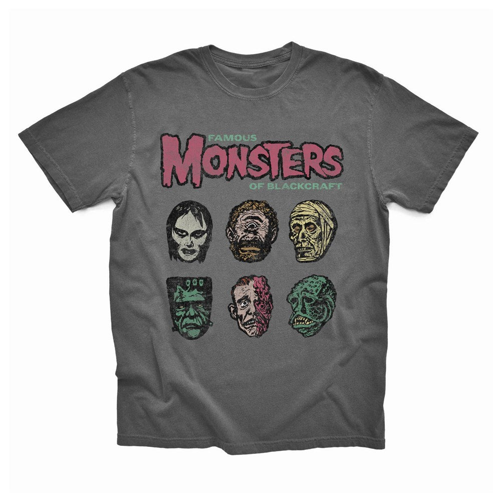 Monsters of Blackcraft - Monster Heads - Faded Black T-shirt