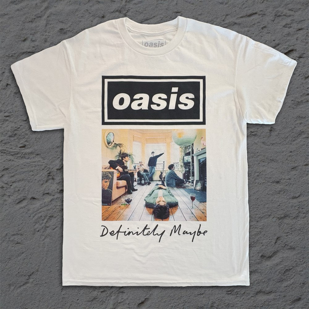 Oasis - Definitely Maybe Photo - White T-shirt