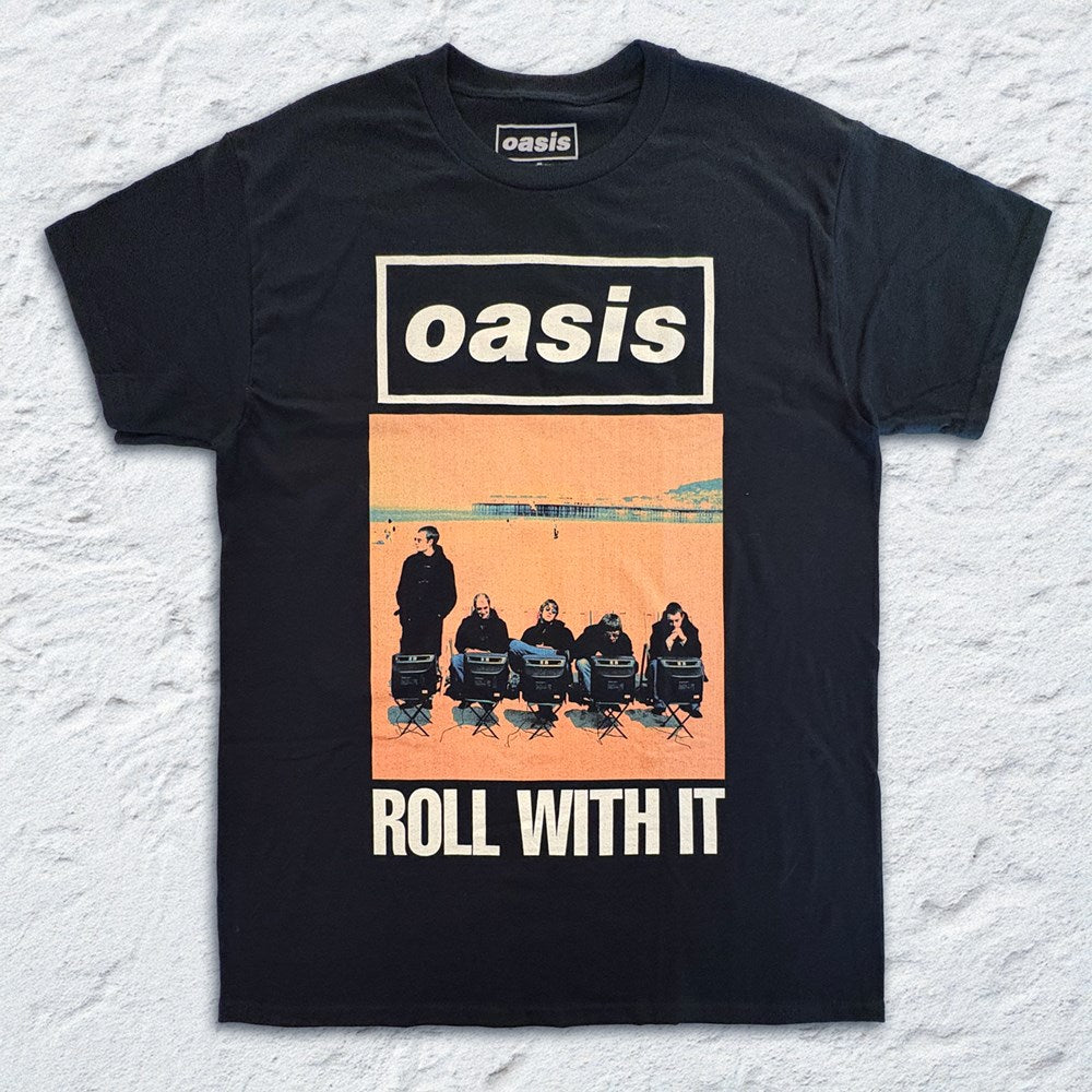 Oasis - Roll With It - Black T-shirt