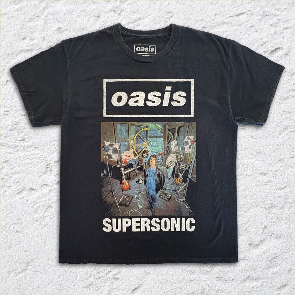 Oasis Supersonic Photo T-Shirt – Black Vintage