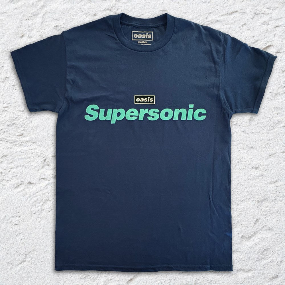 Oasis - Supersonic Text - Navy T-shirt