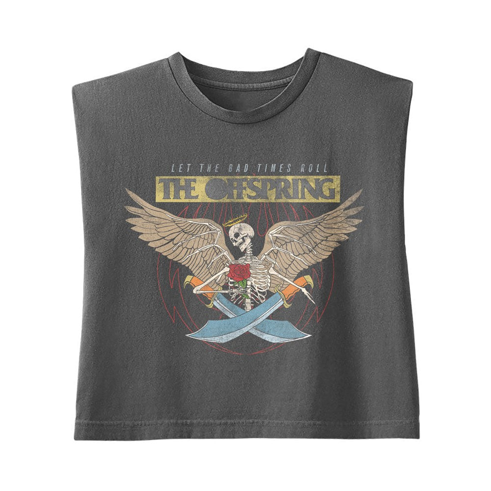 The Offspring - Bad Times - Faded Black Muscle Crop