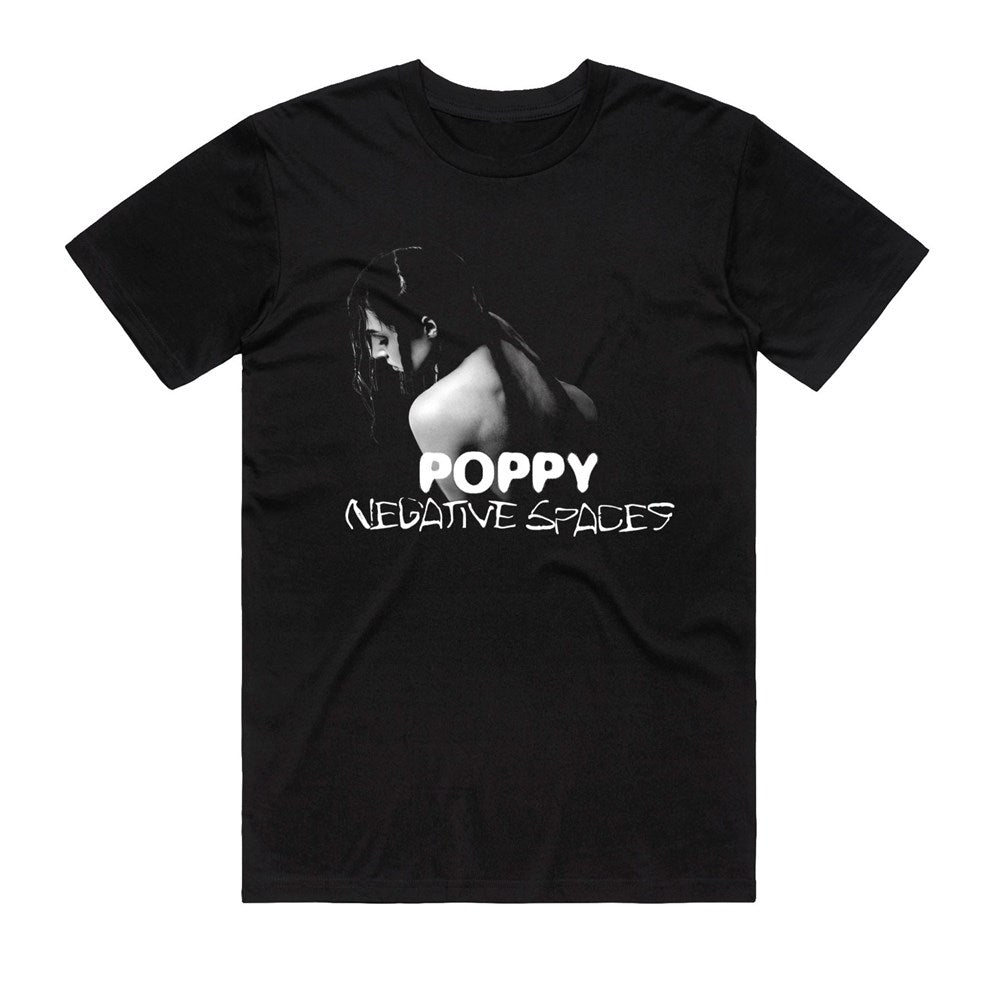 Poppy - Grey Negative Spaces - Black T-shirt