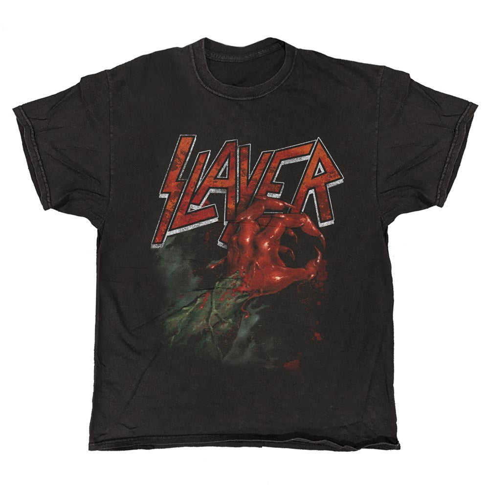 Slayer Blood Hand Visual T-Shirt – Black Vintage