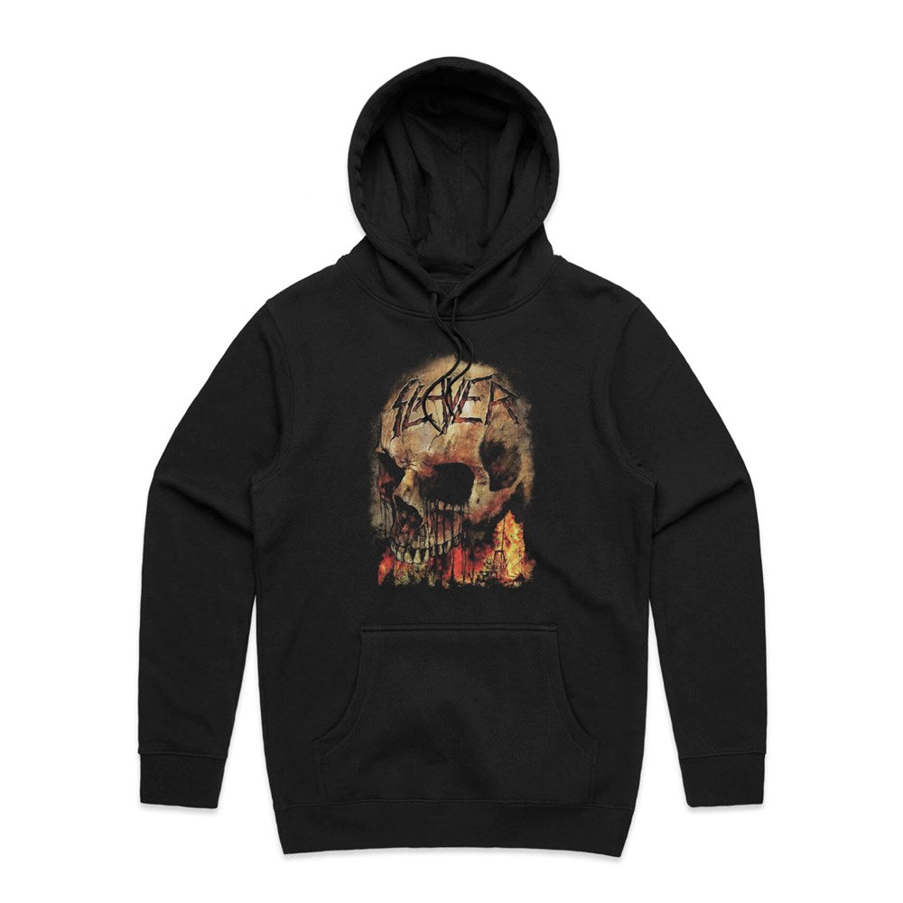Slayer Fire Skull Hoodie – Black