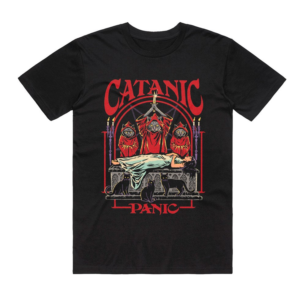 Steven Rhodes - Catanic Panic - Black T-shirt