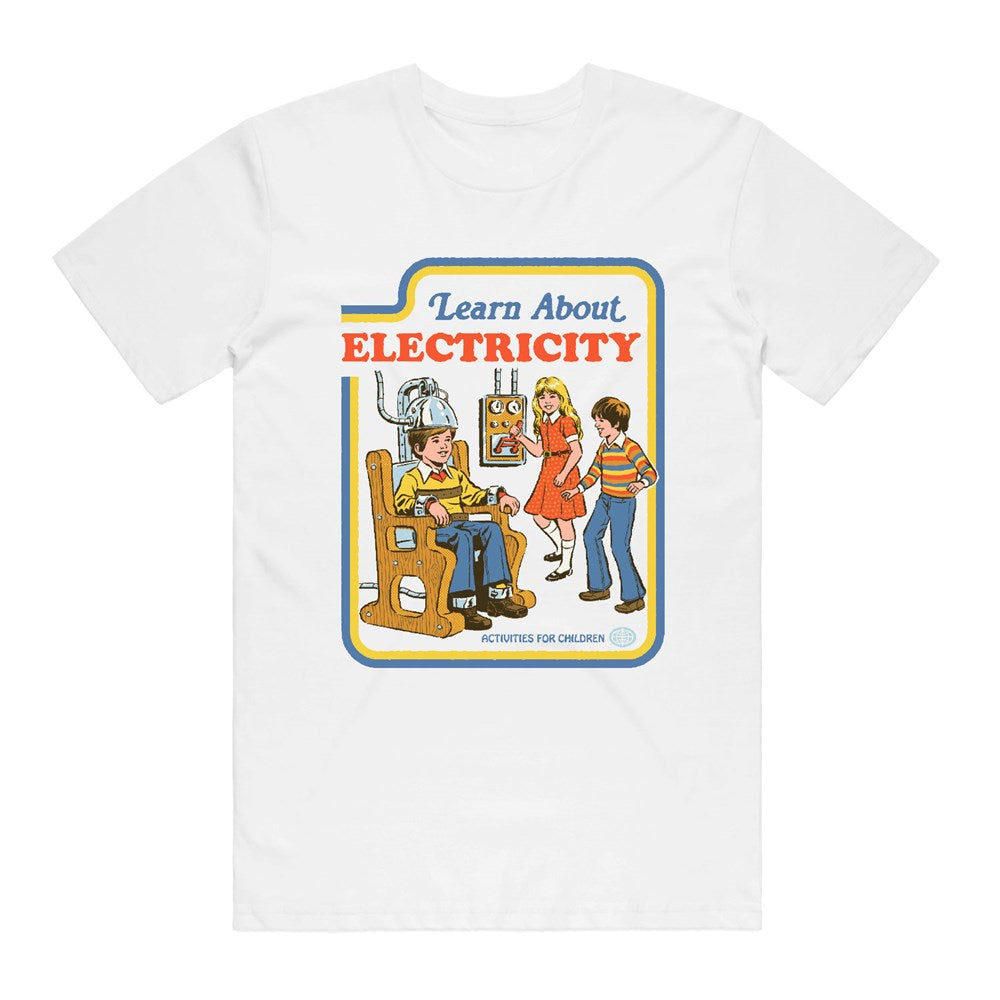 Steven Rhodes Electricity Statement T-Shirt – White