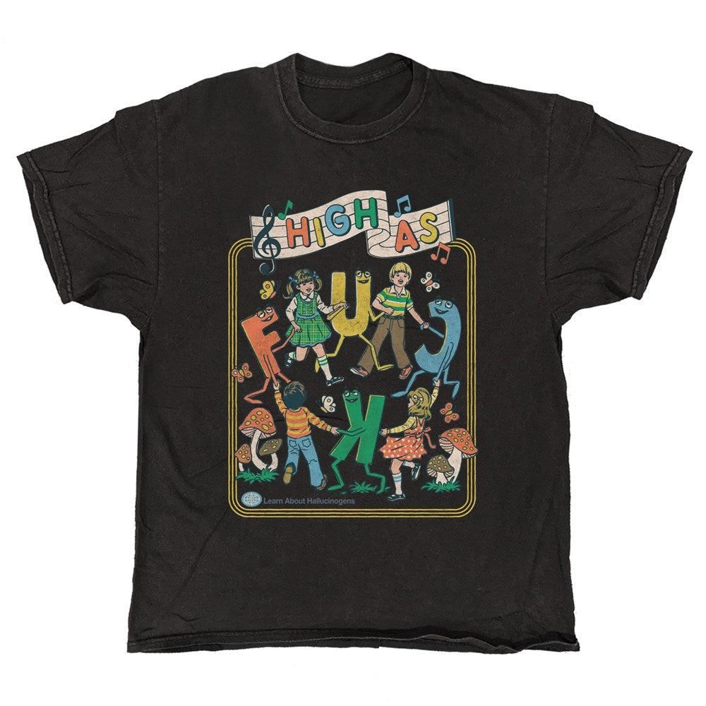Steven Rhodes - High As Fuck - Black Vintage T-shirt