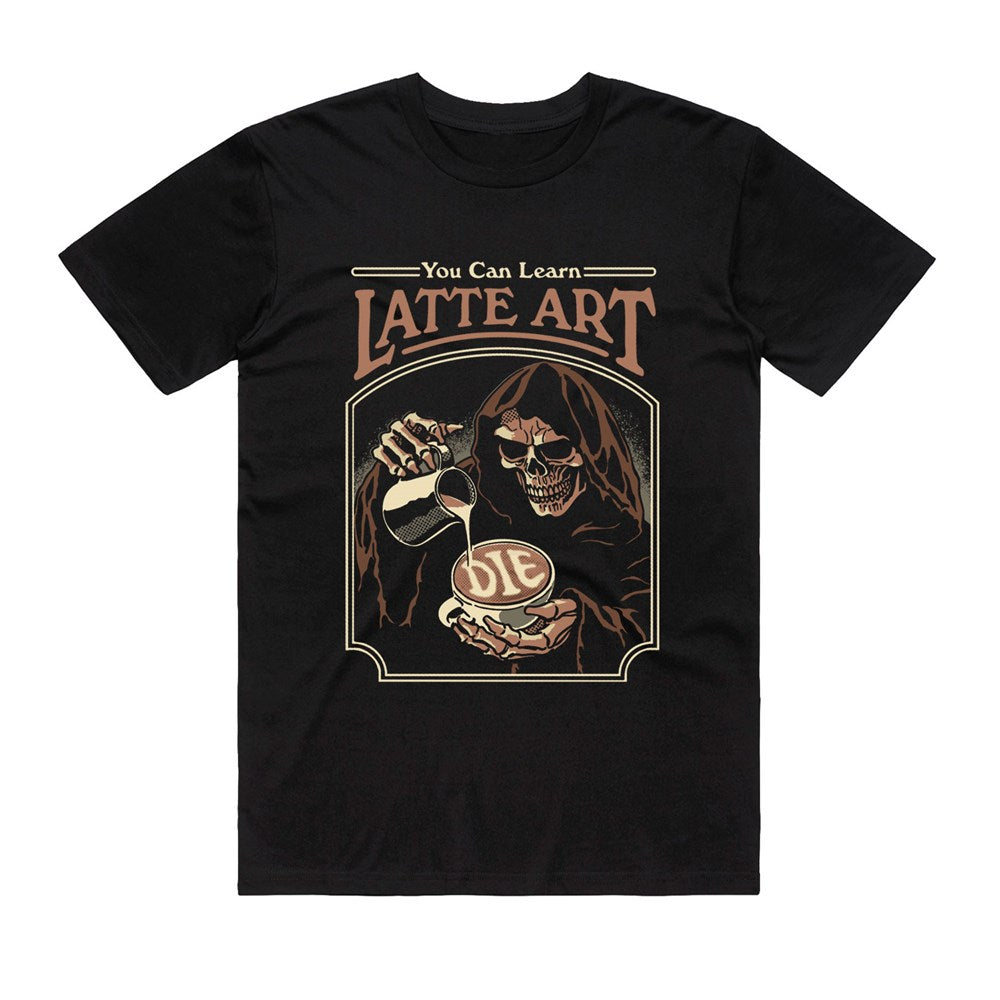 Steven Rhodes - Latte Art - Black T-shirt