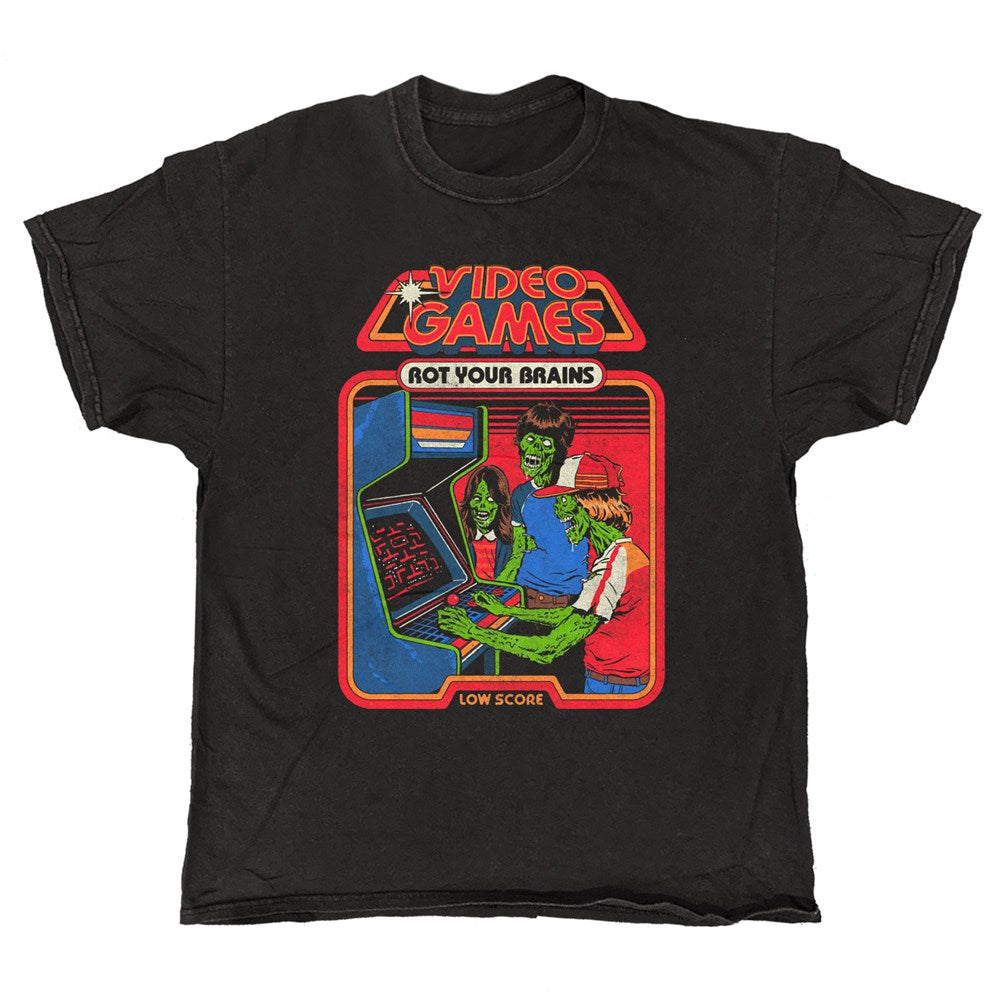 Steven Rhodes Video Games Vintage T-Shirt – Black Vintage