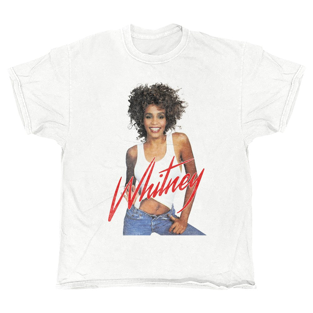 Whitney Houston Jeans T-Shirt – White Vintage
