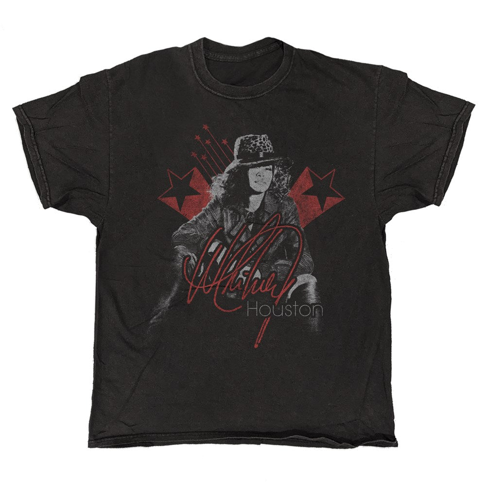 Whitney Houston Stars T-Shirt – Black Vintage