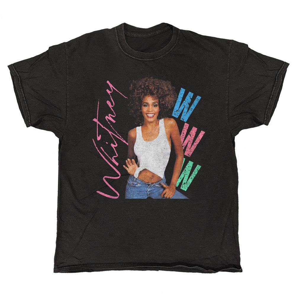 Whitney Houston - WWW - Black Vintage T-shirt