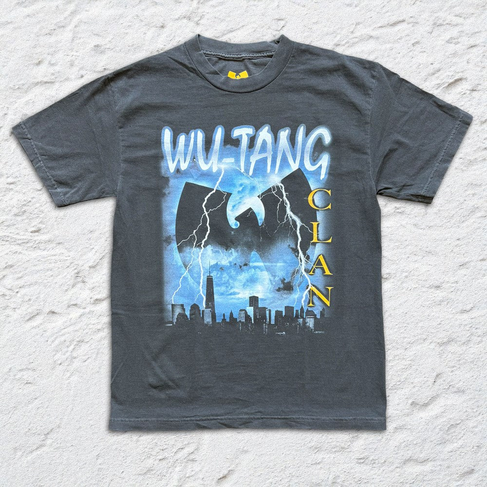Wu-Tang Clan Lightning Cityscape T-Shirt – Faded Black
