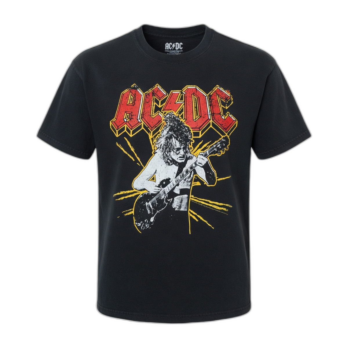 AC/DC Angus Spark Graphic T-Shirt – Black Vintage